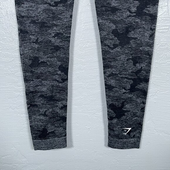 Gymshark Women M Gray Black Camo Adapt Seamless Leggings High Waisted Athleisure - Picture 6 of 9